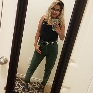 Dark green Guess high waisted jeans